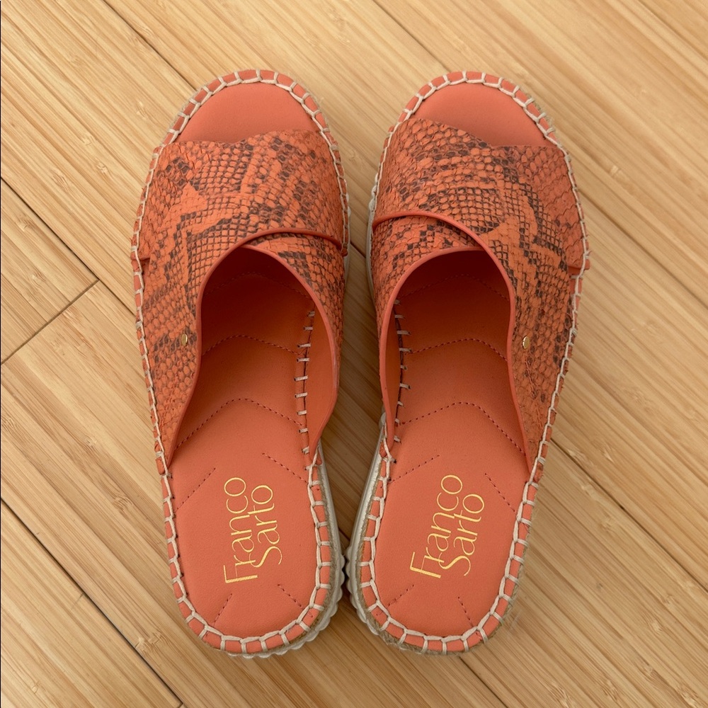 Franco Sarto Barb Vivid Coral Platform Sandal